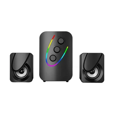 Havit SF140BT 2.1 Strong Bass Bluetooth Speaker Price in BD - Front view of Havit SF140BT subwoofer and dual satellite speakers