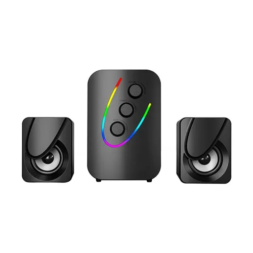 Havit SF140BT 2.1 Strong Bass Bluetooth Speaker Price in BD - Front view of Havit SF140BT subwoofer and dual satellite speakers