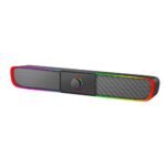 Xtrike Me SK-600 2.0 Channel Stereo RGB Gaming Speaker Price in BD - Compact black soundbar speaker design with RGB lighting.