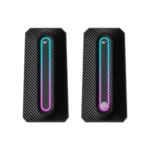 Havit SK216 RGB Gaming Speaker Price in BD - Front view of Havit SK216 RGB gaming speakers illuminated on desktop
