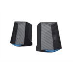 Havit SK707 2.0 RGB USB Gaming Speaker Price in BD - Front view of Havit SK707 RGB gaming speakers illuminated on desktop