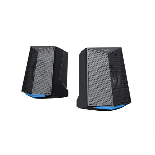 sk707-01-500x500 Havit SK707 2.0 RGB USB Gaming Speaker Price in BD - Front view of Havit SK707 RGB gaming speakers illuminated on desktop