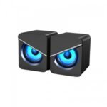 Havit SK717 USB Stereo Speaker with LED Backlit Price in BD - Front view of Havit SK717 LED backlit USB stereo speakers on desktop