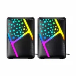Havit SK763 2.0 RGB Gaming USB Speaker Price in BD - Front view of Havit SK763 RGB gaming USB speakers on desktop