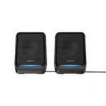 Havit SK767 RGB Gaming USB Speaker Price in BD - Front view of Havit SK767 RGB gaming speakers illuminated on desktop