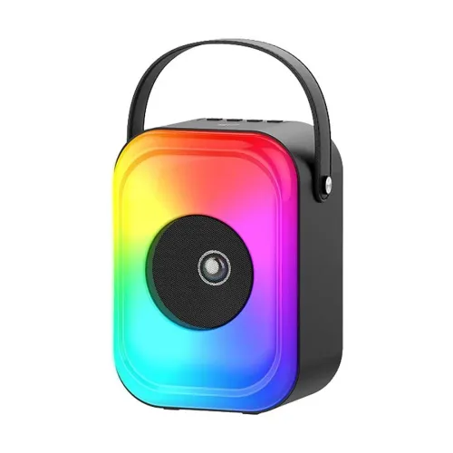 Havit SQ128BT RGB Bluetooth Speaker Price in BD - Front view of Havit SQ128BT speaker with multi-color RGB backlighting