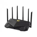 ASUS TUF Gaming AX5400 Dual Band WiFi 6 Gaming Router Price in BD - ASUS TUF AX5400 Wi-Fi 6 gaming router with 6 external antennas and RGB lighting.