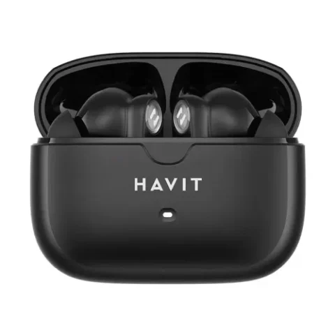 Havit TW992 True Wireless Gaming Earbuds Price in BD - Front view of Havit TW992 gaming earbuds and charging case