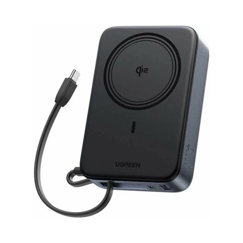 UGREEN PB567 MagFlow 20000mAh 30W Qi2 Magnetic Power Bank Price in Bangladesh - High capacity wireless portable charger with built-in cable strap