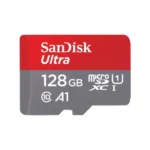 SanDisk Ultra 128GB Class 10 140MB/s MicroSDXC UHS-I Memory Card Price in BD - Red and grey micro SDXC memory card featuring 128GB capacity and 140MB/s transfer speed rating