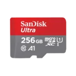 SanDisk Ultra 256GB Class 10 150MB/s MicroSDXC UHS-I Memory Card Price in BD - Red and grey micro SDXC memory card featuring 256GB capacity and 150MB/s transfer speed rating