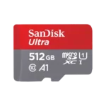SanDisk Ultra 512GB Class 10 150MB/s MicroSDXC UHS-I Memory Card Price in BD - Red and grey micro SDXC memory card featuring 512GB capacity and 150MB/s transfer speed rating