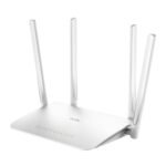 Cudy WR1300 AC1200 Gigabit Dual Band Wi-Fi Router Price in BD - White Cudy WR1300 router with four high-gain external antennas and gigabit ethernet ports.