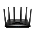 Cudy WR6500 BE6500 6500Mbps Dual Band Gigabit WiFi 7 Router Price in BD - Black Cudy WR6500 Wi-Fi 7 router with six external high-gain antennas.