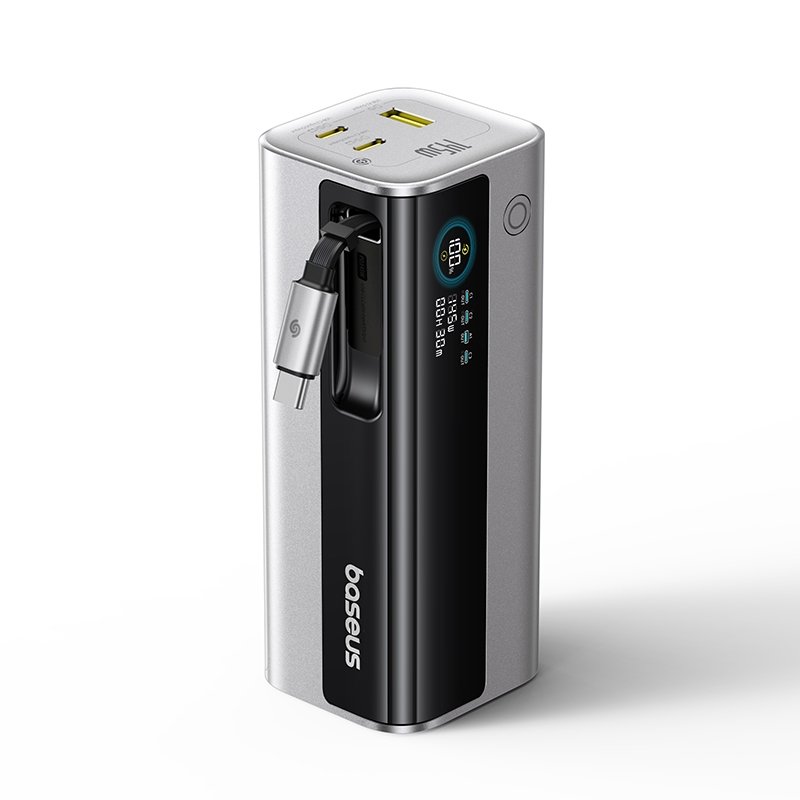 Baseus EnerGeek GR11 145W 20000mAh Power Bank Price in Bangladesh - Fast laptop charger with built-in retractable cable and TFT screen