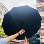 Premium 12-Ribs Automatic Open/Close Wood Handle Umbrella Price in BD