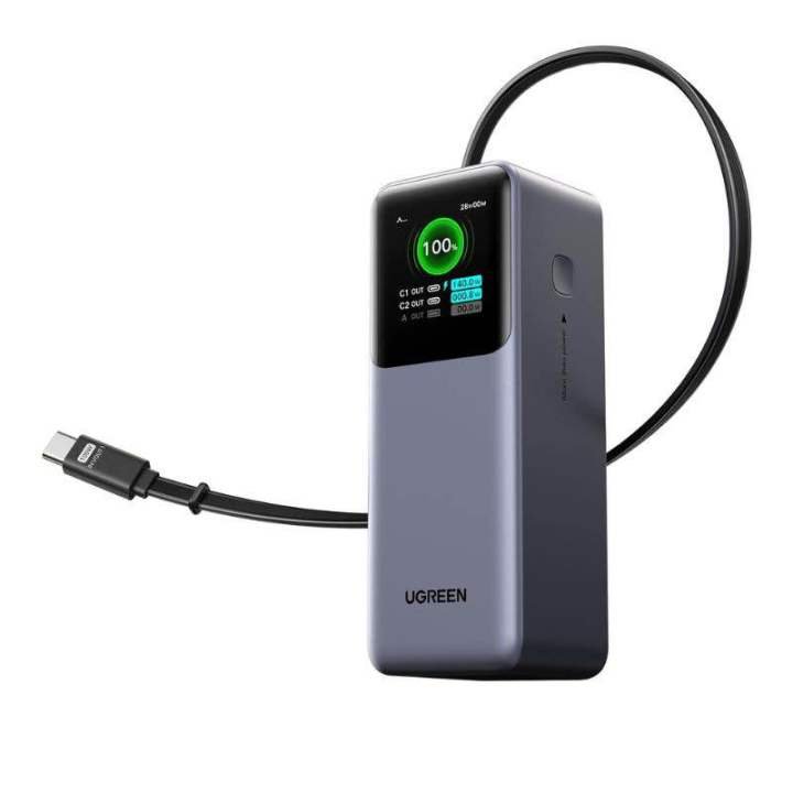 UGREEN Nexode Power Bank 20000mAh 165W with Built-in USB C Cable Price in Bangladesh - Laptop travel portable charger