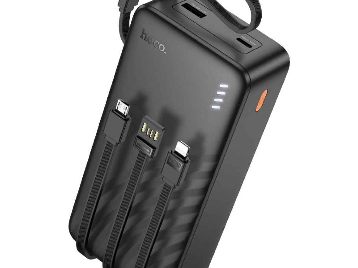 hoco-j146b-night-tide-30000mah-1-1200x900 Hoco J146B Night Tide 30000mAh Power Bank Price in Bangladesh - High-capacity portable charger with 4 built-in cables and LED indicator