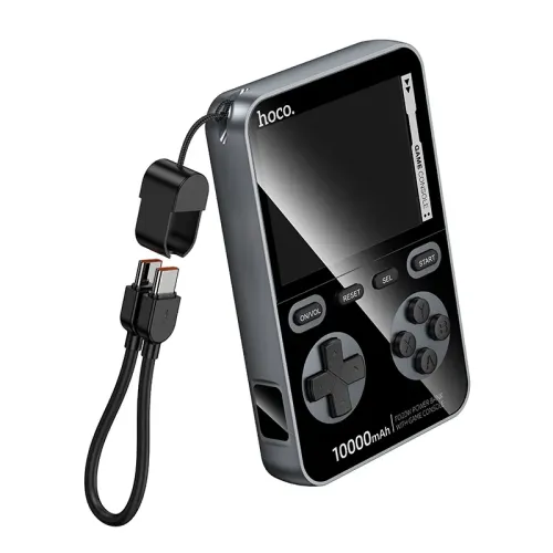 Hoco Q47 Shine Power Bank showing its digital LED display and fast charging ports.