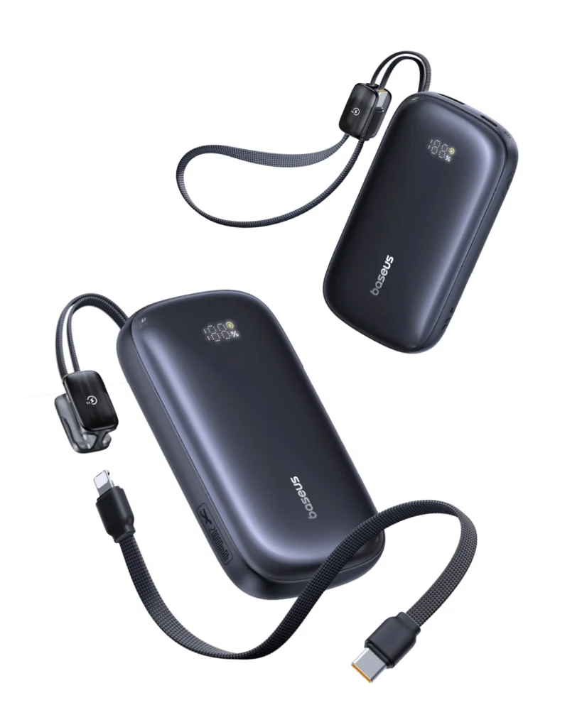 Baseus EnerFill FC21 Qpow 3 Ultra 45W 20000mAh Power Bank Price in Bangladesh - Portable fast charger with built-in cables and digital display